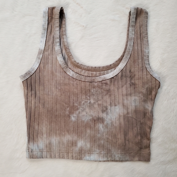 Shein Brown and Light Green Tie Dye Tank Top - Picture 2 of 10